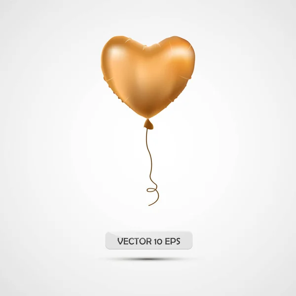Balão de ouro. fundo branco. Ilustração vetorial —  Vetores de Stock