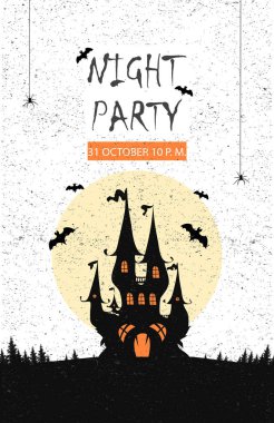 Cadılar Bayramı afiş. Vektör çizim.