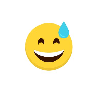 Emoji simgesi. Vektör çizim. Sarı gülümseyen emoji.