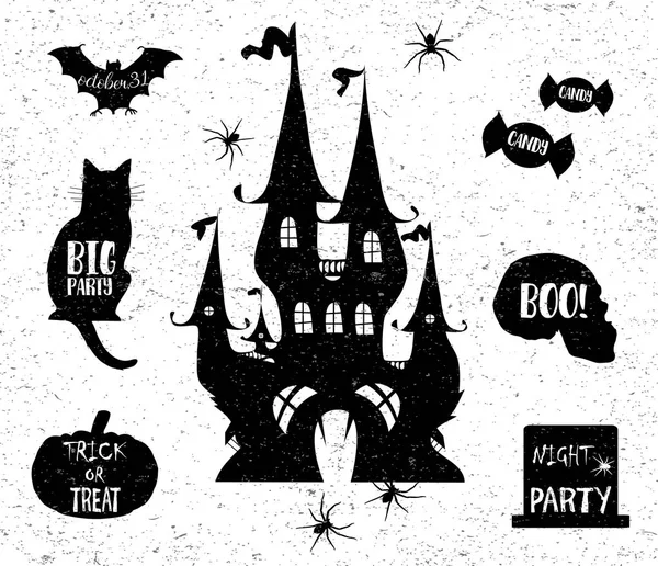Iconos de Halloween. Ilustración vectorial . — Archivo Imágenes Vectoriales