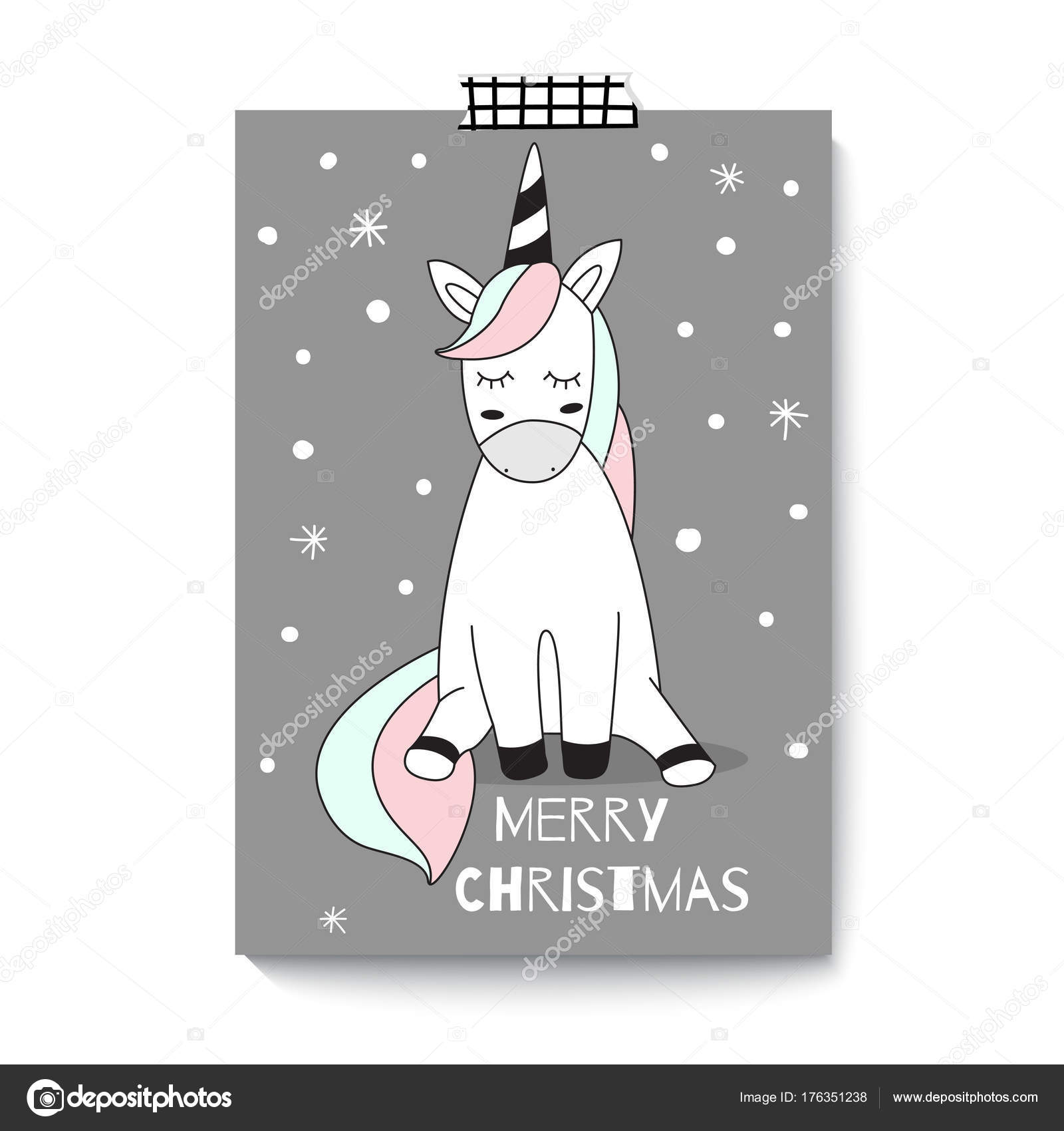 Merry Christmas Cute Unicorn Greeting Card Design Size Stock Vector C 13kovtun Gmail Com Merry Christmas Cute Unicorn Greeting Card Design Size Stock Vector C 13kovtun Gmail Com
