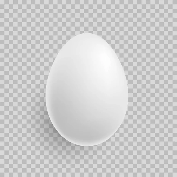Uovo. Icona realistica dell'uovo bianco isolato su sfondo trasparente. Vettore . — Vettoriale Stock