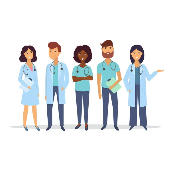 Doctors. Medical staff. Medical team concept. Flat design people character. Vector. — Stock Vector