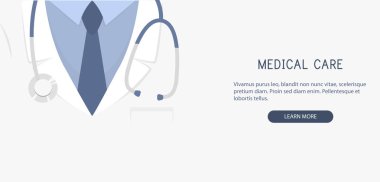 Doktor kapatın. Tıbbi geçmişi. Vektör çizim