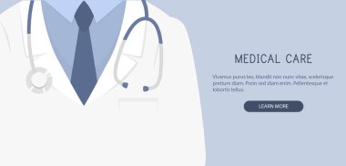 Doktor kapatın. Tıbbi geçmişi. Vektör çizim