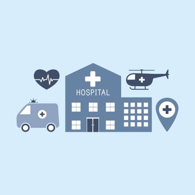 Tıbbi düz vektör arka plan, sağlık, ilk yardım. Vektör