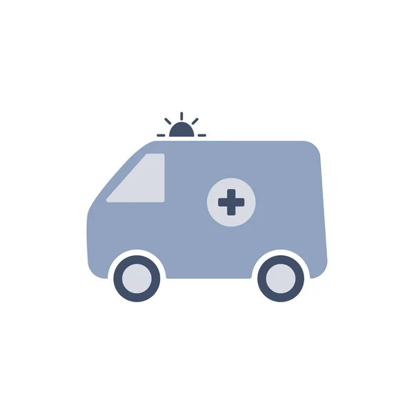 Ambulância Ícone Médico Isolado Ilustração Vector Branco — Vetor de Stock