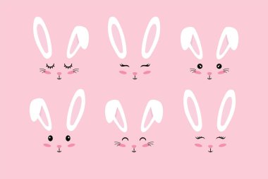 Bunny ears. Easter Bunny face mask. Vector clipart