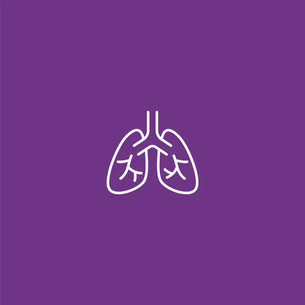 Icono Línea Pulmones Pulmones Humanos Ilustración Vectorial Aislada — Vector de stock