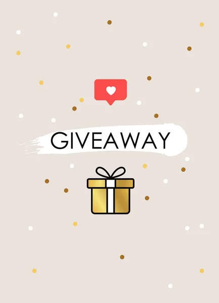 Giveaway Violett Bakgrund Den Nuvarande Lådan Vektorillustration — Stock vektor