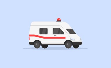 Ambulans arabası. İzole edilmiş. Düz simge. Tıbbi araba ikonu. Vektör