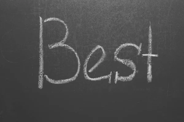 Handwritten Inscription Chalk Best Gray Blackboard — Stock Photo, Image