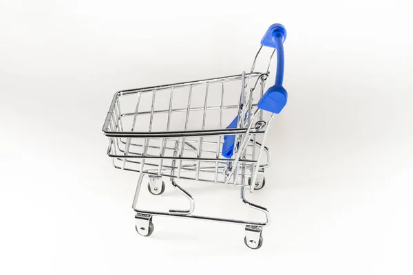 Shopping Baskets White Background Macro Shot — Stock Photo, Image
