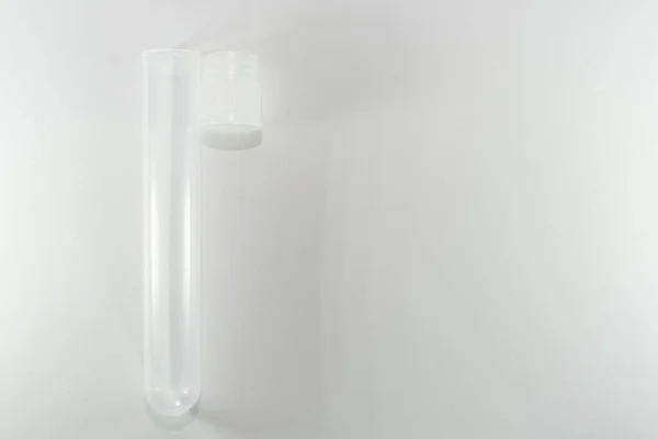 Empty Transparent Test Tube White Background — Stock Photo, Image