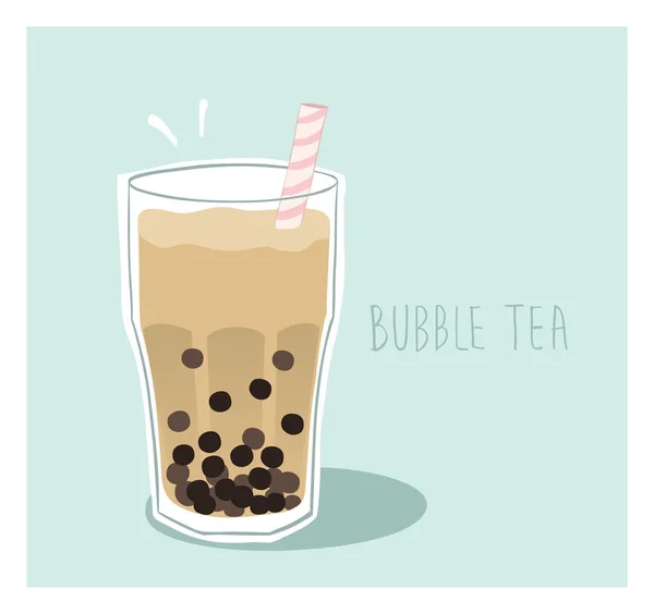 Milky boba drink — Stock Vector