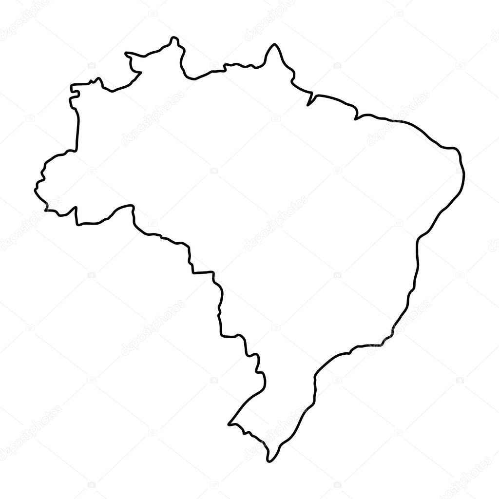 Mapa do Brasil de curvas de contorno pretos de ilustração ...