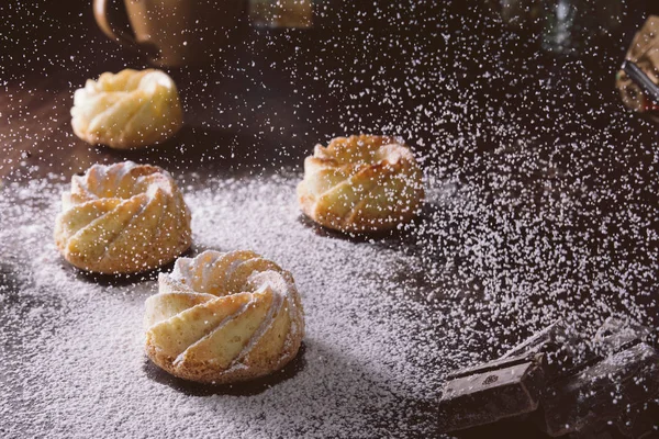 Cukor hab ízletes sütemények — Stock Fotó