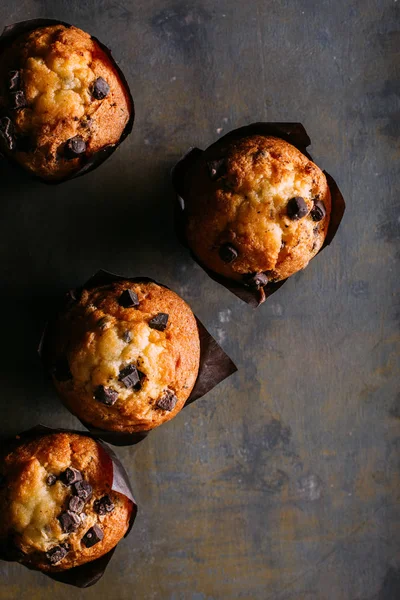 Chocolate muffins, close up view — Stock Photo, Image