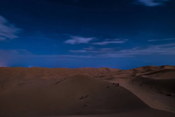 Zobacz Pusty Pustynia Sand Krajobraz Czasie Zmierzch — Zdjęcie stockowe
