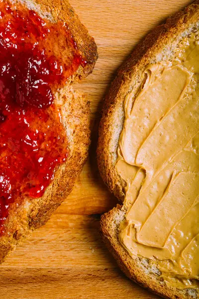 Close View Peanut Butter Jelly Sandwiches — Stock Photo, Image
