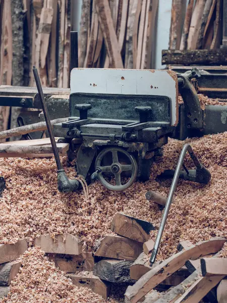 Artisan Maszyny Stos Drewna Trzonki — Zdjęcie stockowe