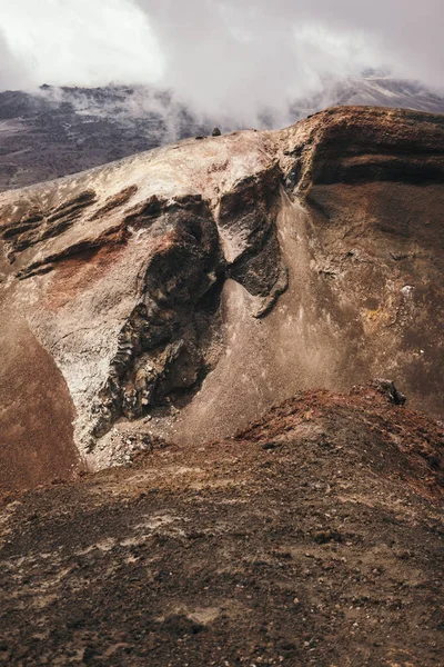 Medan Berbatu Dengan Langit Mendung Tongariro Selandia Baru — Stok Foto