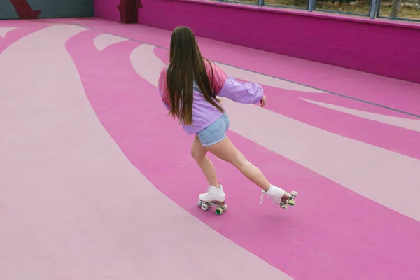 Stylish Teenager Skating Playground — Stock Photo, Image