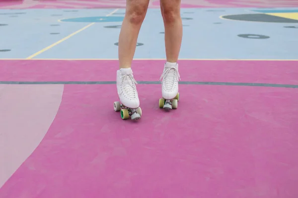 Stylish teenager skating on playground — Stock Photo