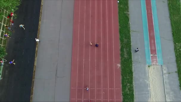 Vista Aérea Desde Helicóptero Del Estadio Atletismo Kiev Ucrania Full — Vídeos de Stock