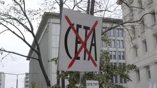 DEMONSTRATION AGAINST CETA, TTIP — Αρχείο Βίντεο