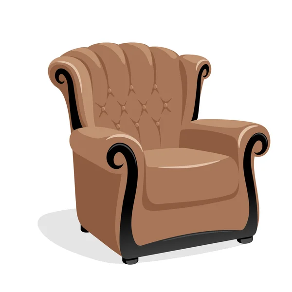 经典皮革扶手椅子 — 图库矢量图片
