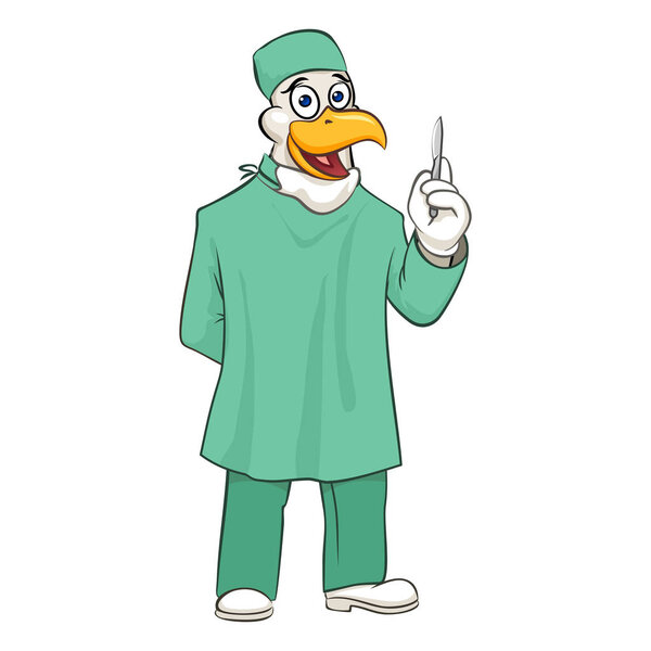 Rooser surgeon vector illustration