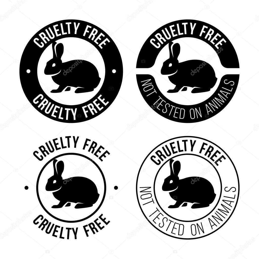 Cruelty free emblem. Not tested on animals sign. Vector illustration