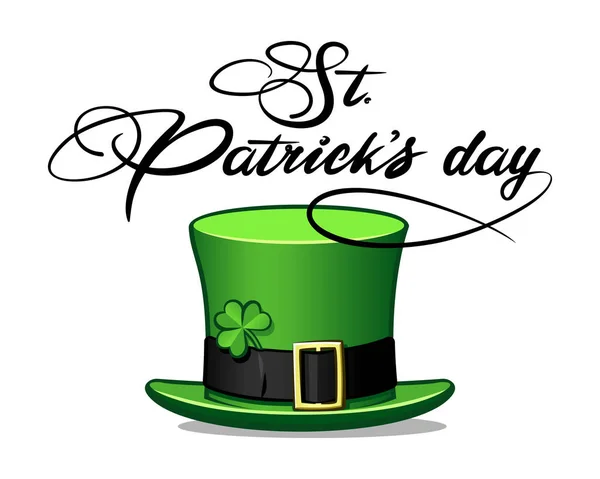 St. Patricks Day hat calligraphy — Stock Vector
