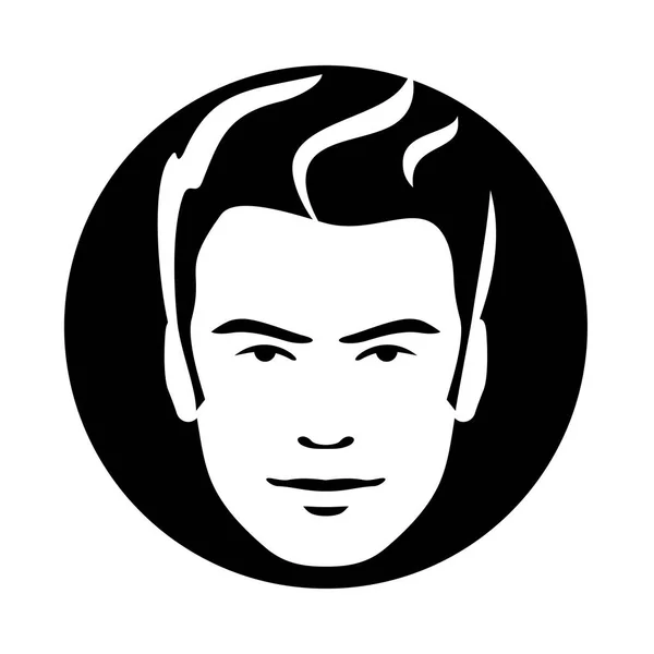 Modello uomo capelli icona del viso — Vettoriale Stock