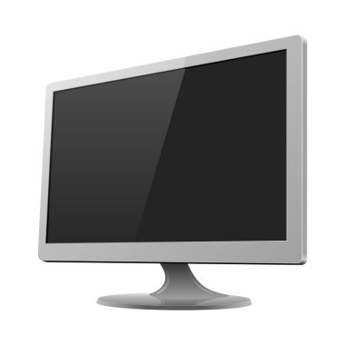 Gümüş monitör mockup vektör çizim