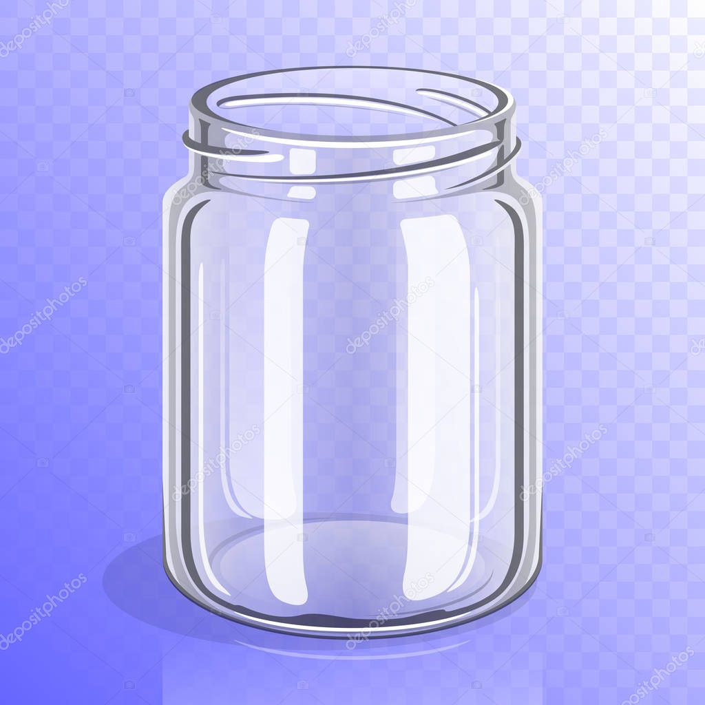 Empty glass jar mockup isolated