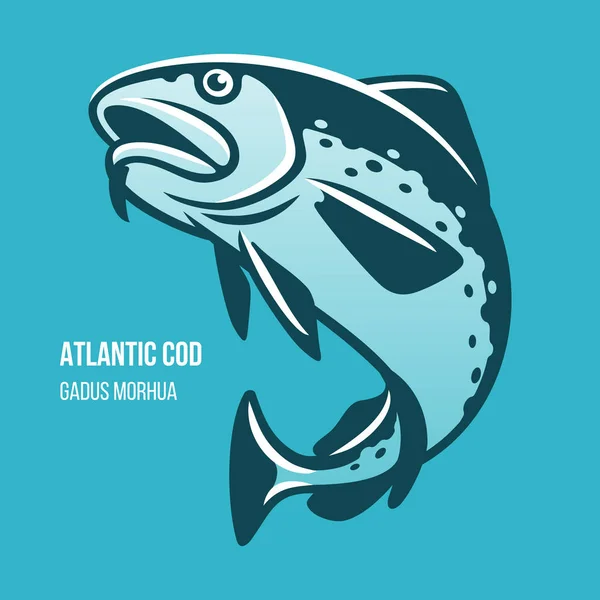 Atlantic Cod fish vector illustration — Stock Vector