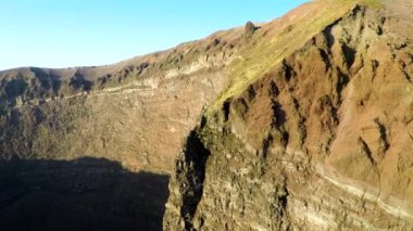 Havadan görünümü, volkan Vesuvius, İtalya, Napoli, yükseklik epik volkan görüntüleri tam krater