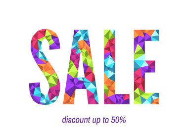 Modern düşük Poli üçgen satış afiş şablon.