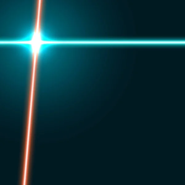 Vektor-Laserstrahlen Hintergrund mit Licht Fackeln. — Stockvektor