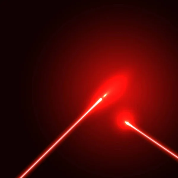 Roter Laserstrahl Hintergrund mit Leuchtfackeln. — Stockvektor
