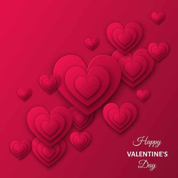 Счастливый День Святого Валентина фон с розовыми сердцами
.