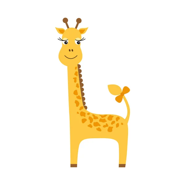 Girafa engraçada dos desenhos animados isolada no fundo branco . — Vetor de Stock