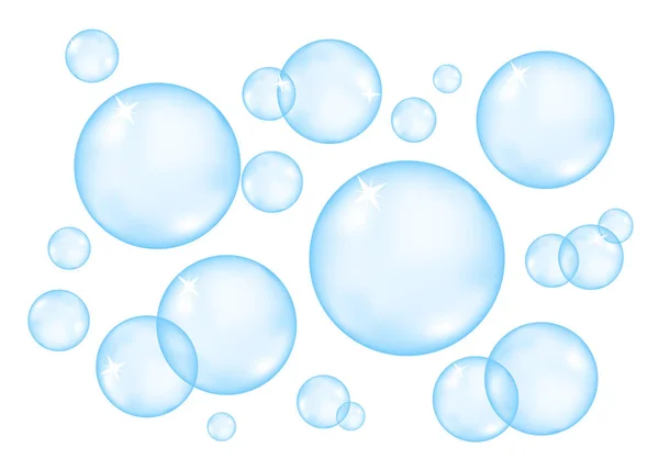 Podvodní šumivých bublinek kyslíku modrá v šumící vody. — Stockový vektor