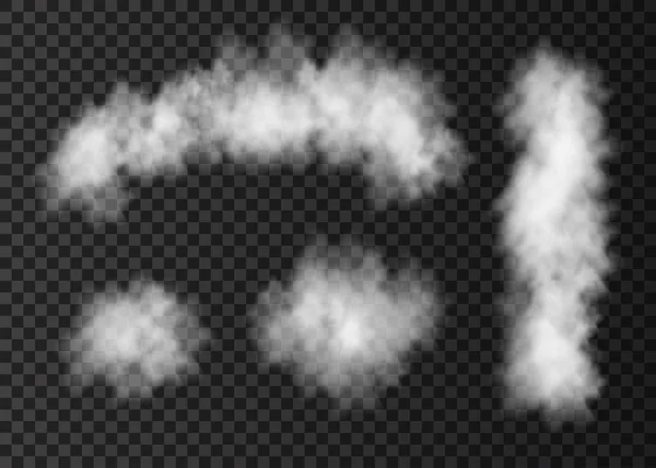 白い煙雲、歩道および透明な b に分離された列 — ストックベクタ