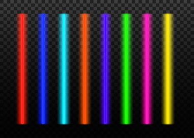  Koleksiyonu renkli neon veya lazer vektör kirişler. 