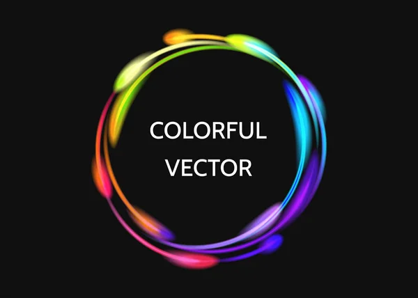 Efeito de luzes de círculo de néon colorido . — Vetor de Stock