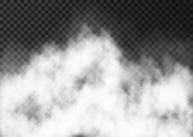 Beyaz alev duman veya Saydam arka plan üzerinde izole sis. 