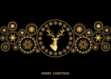 Noel ve yeni yıl altın dekorasyon. 